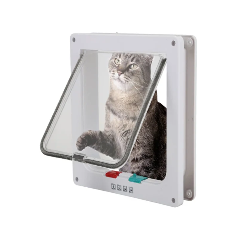 Secure Cat Flap Door With 4-Way Lock