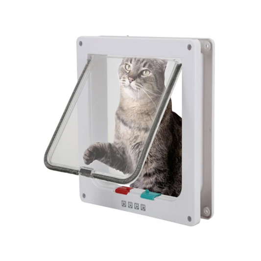 Secure Cat Flap Door With 4-Way Lock